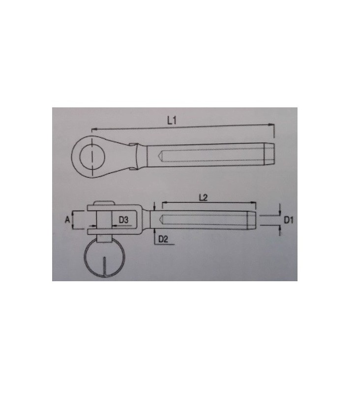 Terminal horquilla 2.5mm inox