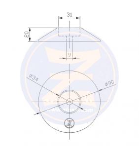 Ánodo disco individual para flaps 90mm Zineti