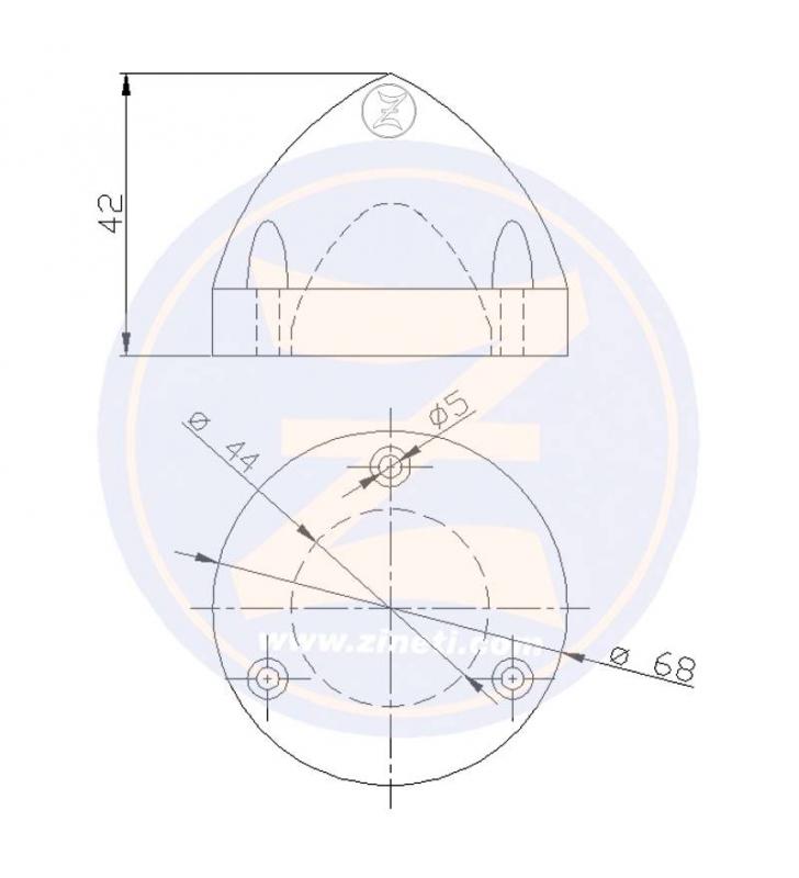 Ánodo para hélices plegables de 3 palas Max Prop Ø44mm Zineti