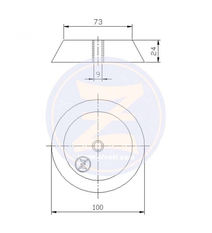 Ánodo circular agujero centrado Jet Hamilton HJ 292 series Zineti