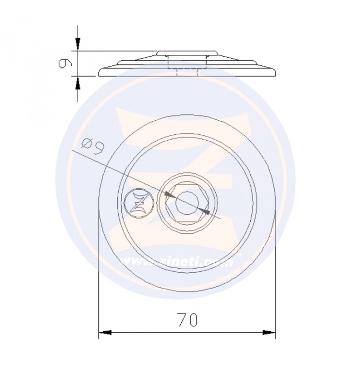 Medidas de Anodo disco 70mm Zineti