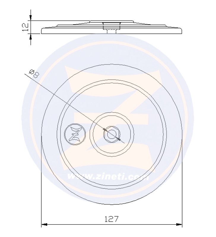 Medidas de Anodo disco 130mm Zineti