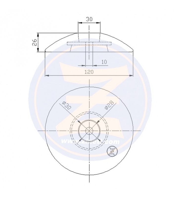 Medidas de Anodo disco 120mm flaps Fairline Zineti