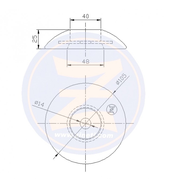 Medidas de Anodo disco 104mm flaps Fairline Zineti