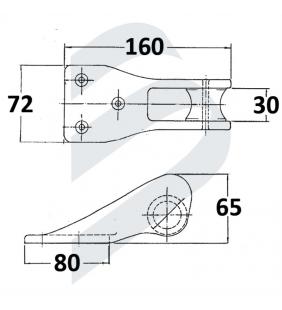 Medidas de Puntera de proa 160 mm aluminio