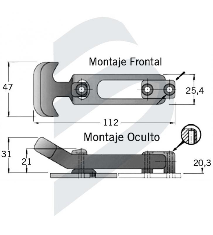 Cierre F7 elástico 112mm montaje frontal