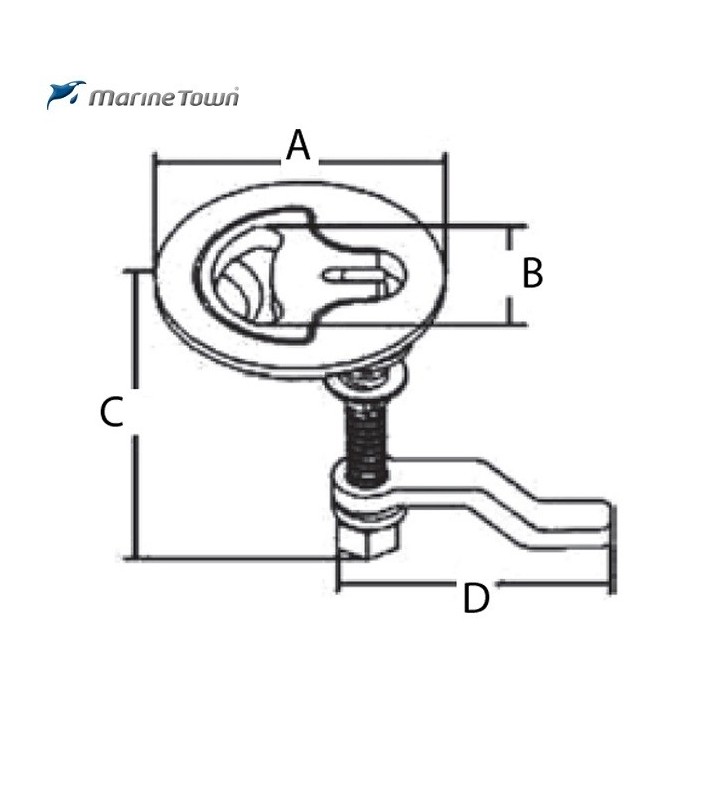 Esquema de Cierre tirador encastado D-Handle 78mm